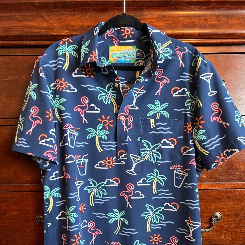 Chubbies Neon One Man Wolf Pack Button Up Shirt